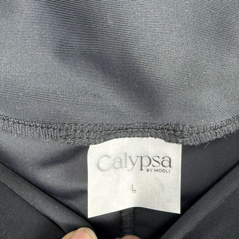 Calypsa by ModLi Long Bike Swim Shorts Size L Black UPF Protection Activewear - Picture 8 of 12